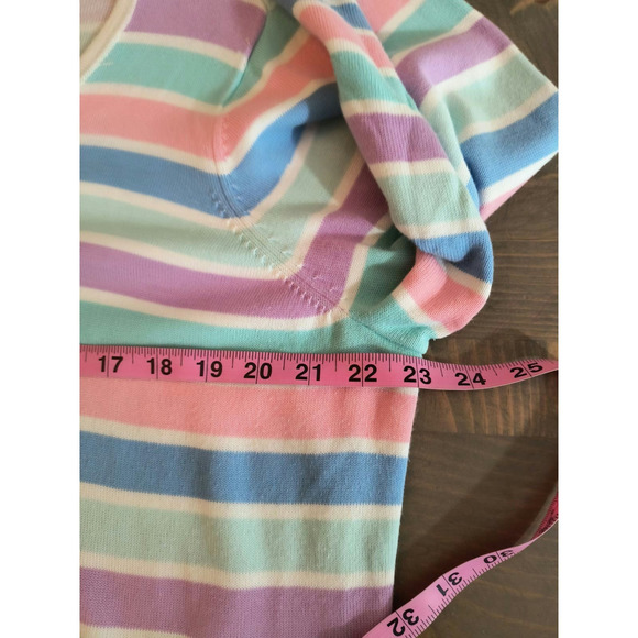 Talbots 3/4 Sleeve Cardigan Wmn's Sz 1XP Multicolor Striped Button up Sweater - Picture 8 of 11